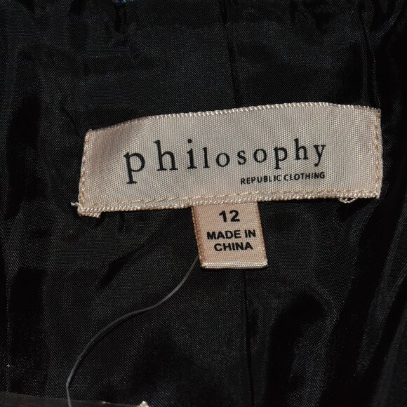 Philosophy Oversized Grey Plaid Blazer Jacket Size 12 - Picture 3 of 14